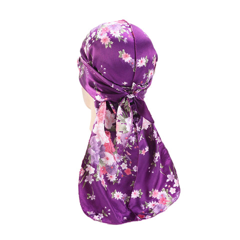 Durag violet <br> fleurs