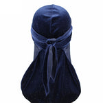 Durag preto <br> Strass em veludo brilhante