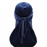 Durag noir <br> velours brillant strass