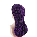 Durag Violet Velvet Patchwork - Durag -Shop